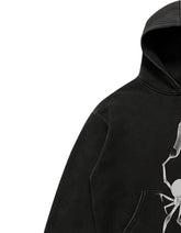 Unisex Gothic Spider Hoodie – Black Web Streetwear Sweatshirt